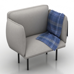 armchair plaid 3D Model Preview #1fb1f809
