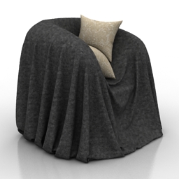 armchair industrial style chair cover 3D Model Preview #2a5d9965