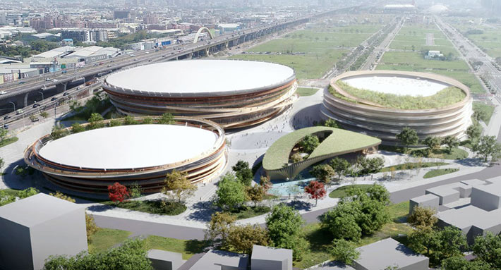 Taichung Arena complex by Kengo Kuma, Taichung, Taiwan
