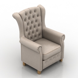 armchair chester 3D Model Preview #f2a3f3ad
