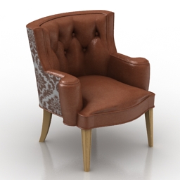 armchair horchow haute house bright tiffany damask chair 3D Model Preview #89f93e9c