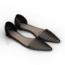 shoes kim cut out flat shoes 3D Model Preview #70752842