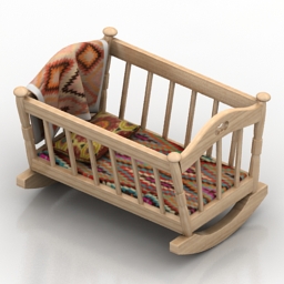 bed baby cradle 3D Model Preview #9c15d9ee