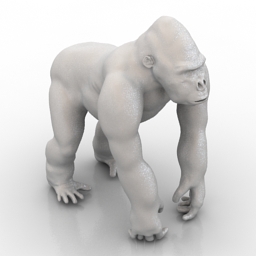 figurine animal statue gorilla 3D Model Preview #2921bf1e
