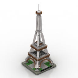 tower lego architecture the eiffel tower 3D Model Preview #e954f091