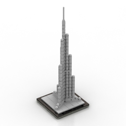 toy decor lego architecture burj khalifa decor detail 3D Model Preview #8338f081