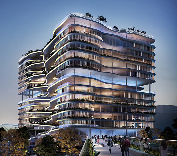 Hana Bank headquarters by NBBJ, Incheon, South Korea