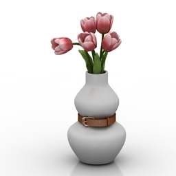 vase alba tulips 3D Model Preview #cb1a7923