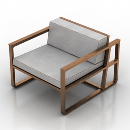 armchair efe low chair 3D Model Preview #ff721f21
