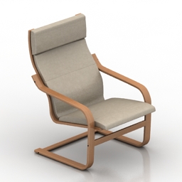 armchair ikea poang 3D Model Preview #ca953ea9