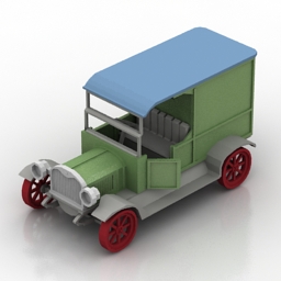toy an early 20th century lorry or delivery truck 3D Model Preview #f617a005