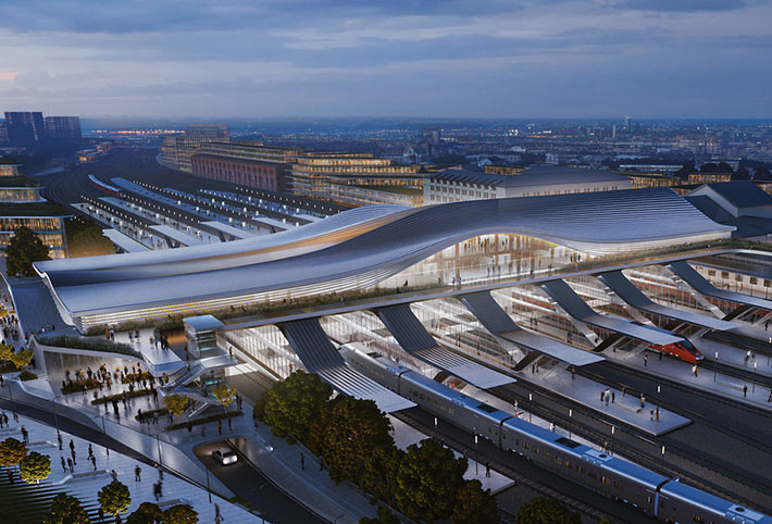 Vilnius railway station by Zaha Hadid Architects, Vilnius, Lithuania