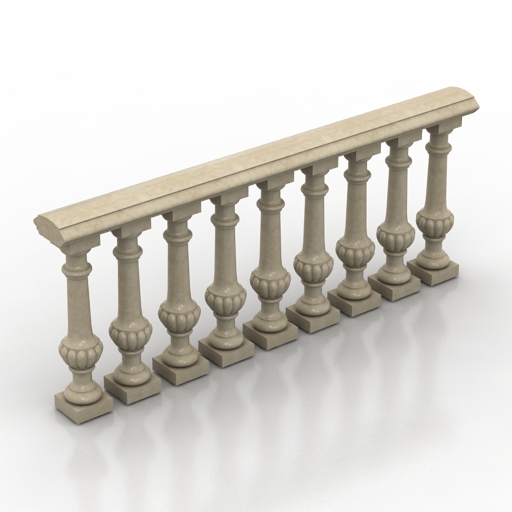 Balustrade 3D model large preview