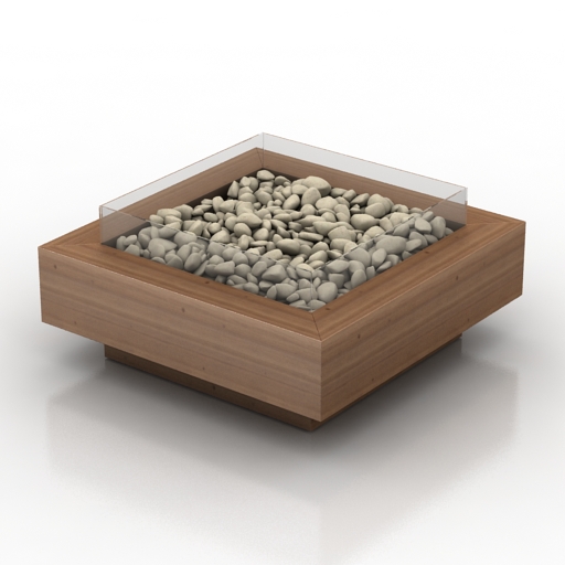 Fireplace Table 3D model large preview