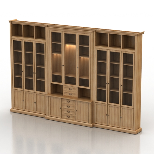 Bookcase 3D model large preview