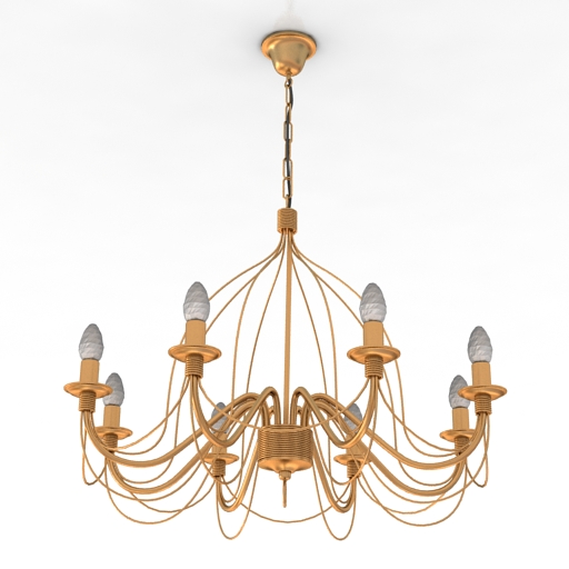 luster ideal lux corte sp8 bianco antico 3D Model Preview #00162764