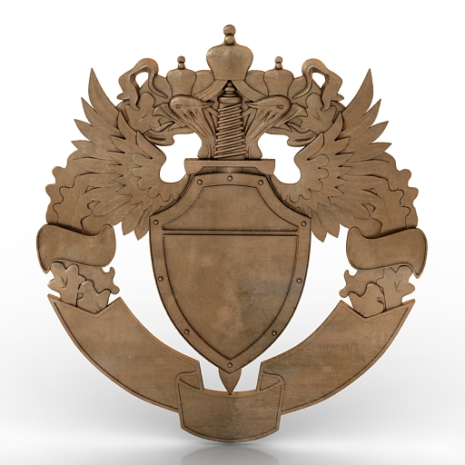 medal bas-relief gerb decor 3D Model Preview #669bd7e4