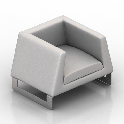 armchair white 3D Model Preview #622fa52f