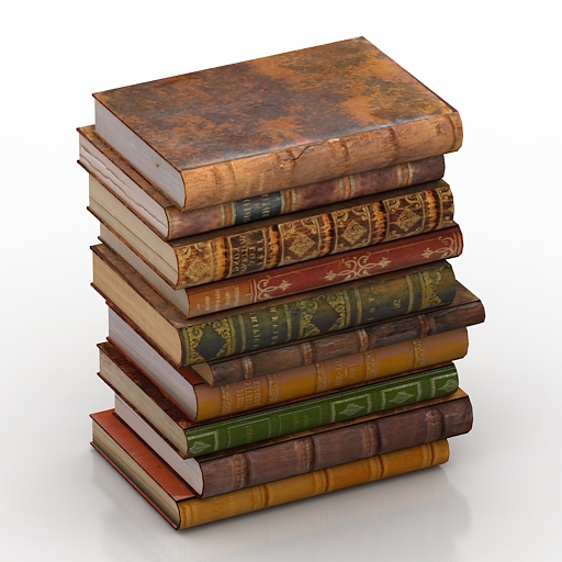 Books 3D model large preview