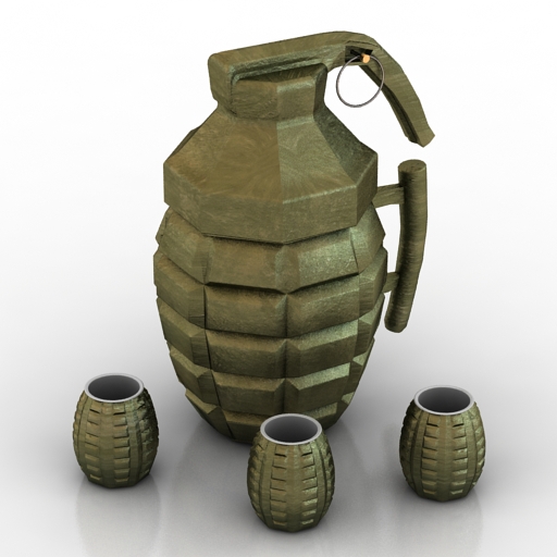 set military teapot and cups 3D Model Preview #5284d7ad