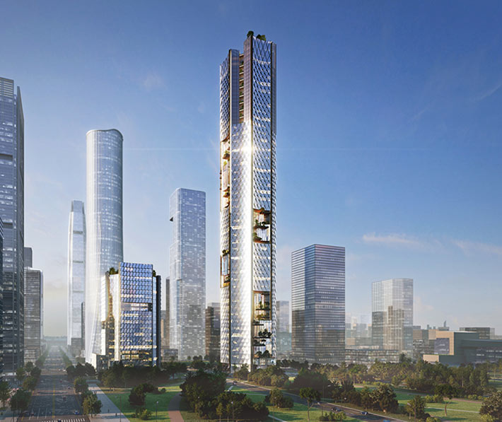 Nanjing Jiangbei Financial Center by Büro Ole Scheeren, Nanjing, China