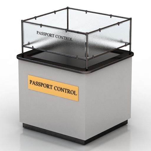 rack passport control point airport 3D Model Preview #a872a664