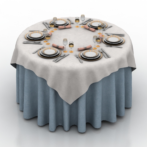 Tableware 3D model large preview