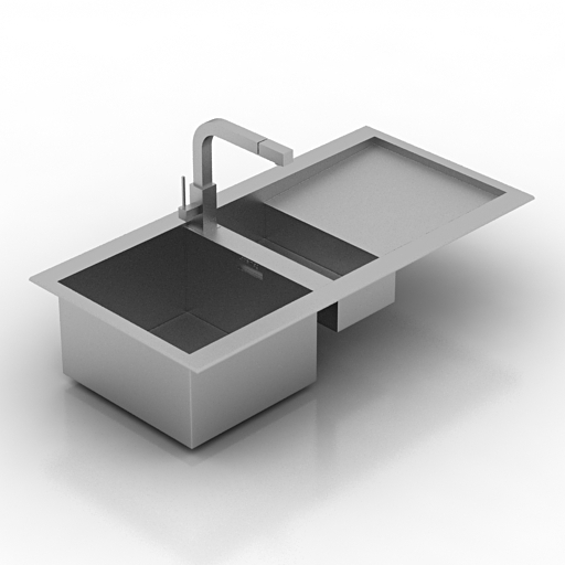 sink smeg sink lqr100-2 tap mdq5-cr 3D Model Preview #b6492457