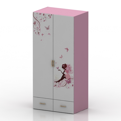 wardrobe narrow 3D Model Preview #dcafba9e