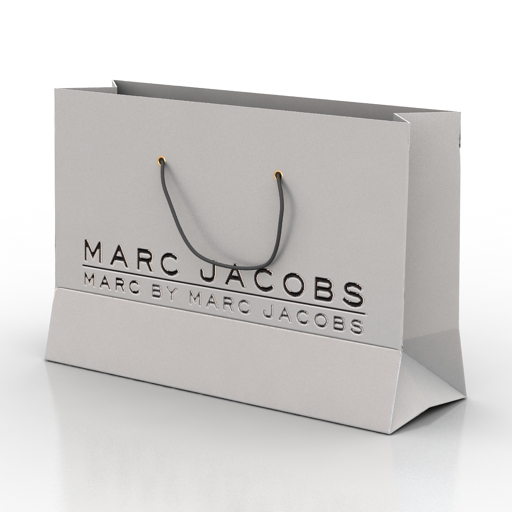 Paper bag 3D model large preview