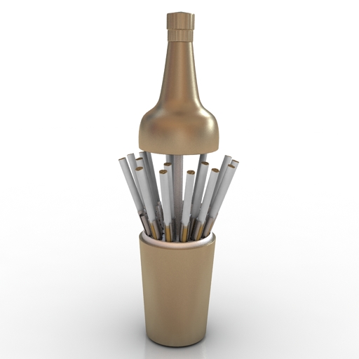 cigarette case bottle 3D Model Preview #dd8a85b3