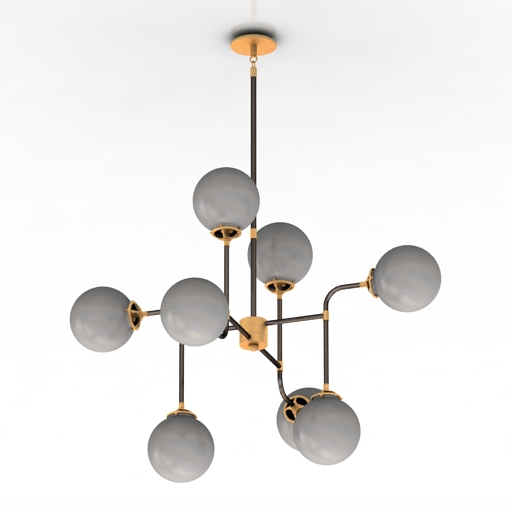 luster bistro globe milk glass 3D Model Preview #4e14cac4