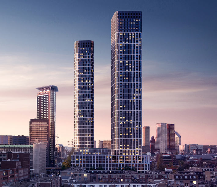 The Grace towers by Mecanoo, The Hague, the Netherlands
