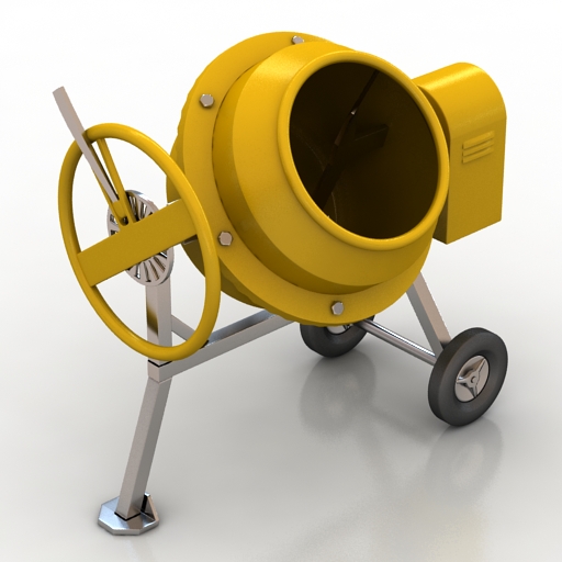 Cement mixer 3D model large preview
