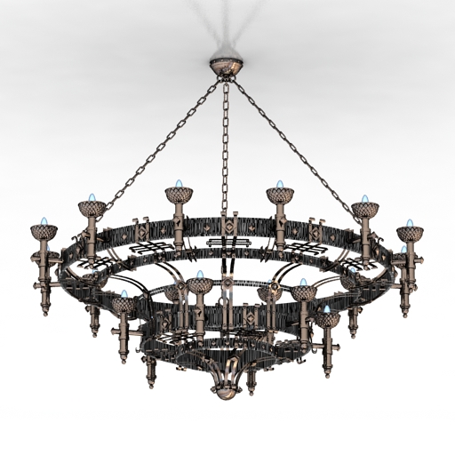 luster wrought iron chandelier 3D Model Preview #c7518eea