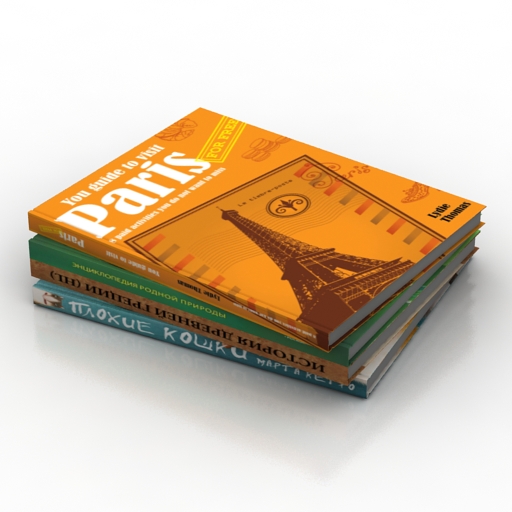 Books 3D model large preview