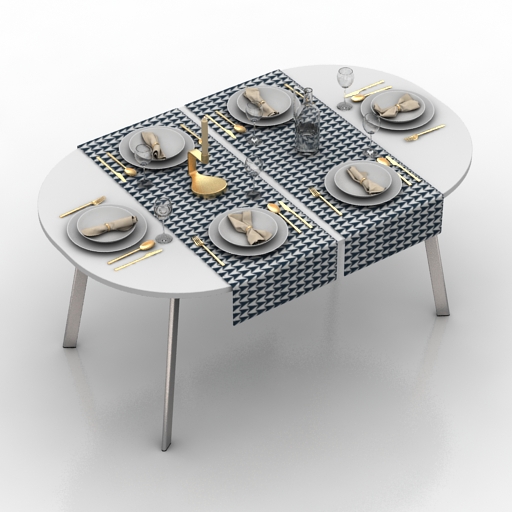 Table setting 3D model large preview