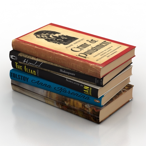 Books 3D model large preview