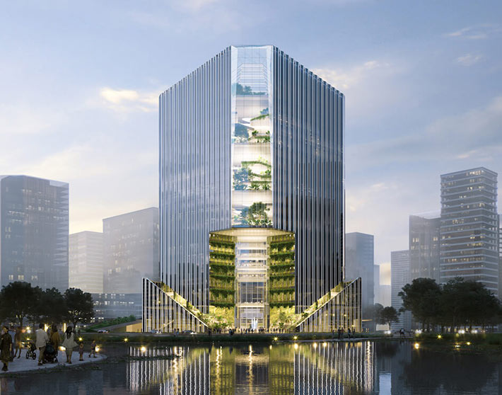 Diamond of Jiaozi office building by Aedas, Chengdu, China