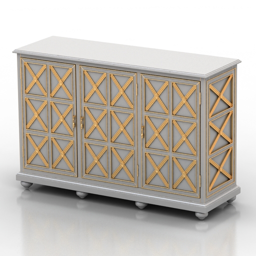 locker jasmine mirrored sideboard 3D Model Preview #464696e8