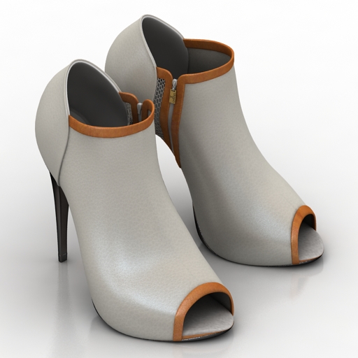 shoes chanel ankle boots peep-toe shoes 3D Model Preview #f5133180