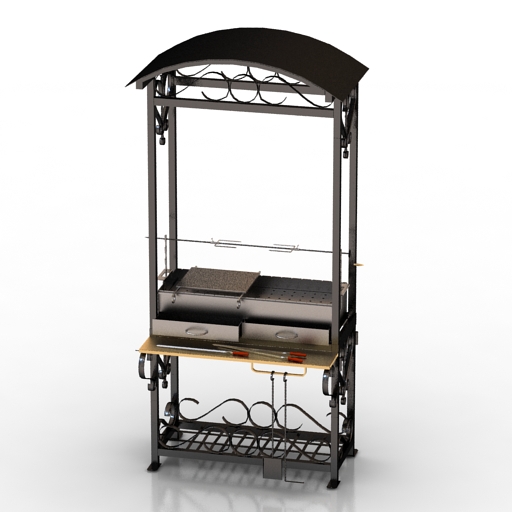 brazier forged with a spit bbq 3D Model Preview #6fd6d3cb