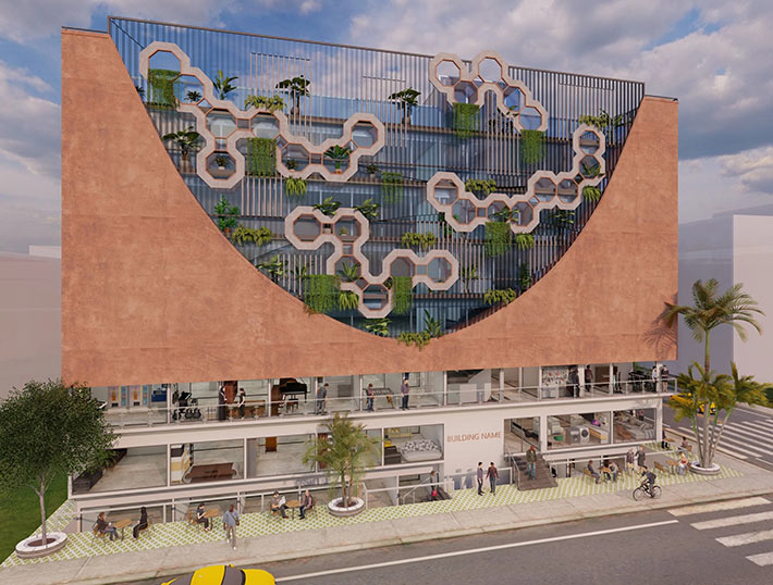 Veiled commercial complex, Bengaluru, India