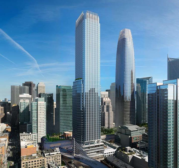 Mixed-use tower by Pelli Clarke, San Francisco, USA