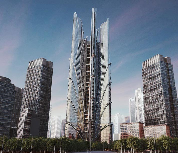 Wind Wing skyscraper, Dubai, United Arab Emirates