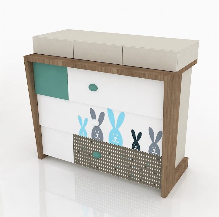 Locker 3D model large preview