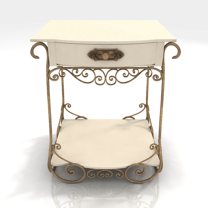 bedside table nightstand forged 3D Model Preview #e148acb8