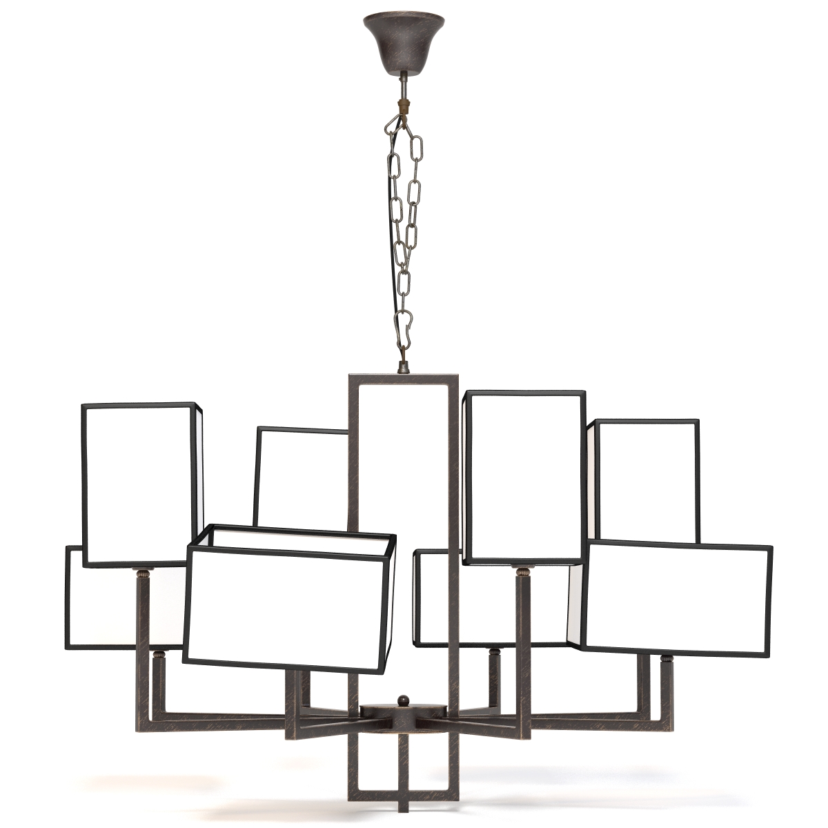 luster ceiling lighting 8 lampshades garda decor chandelier 3D Model Preview #75a985bc
