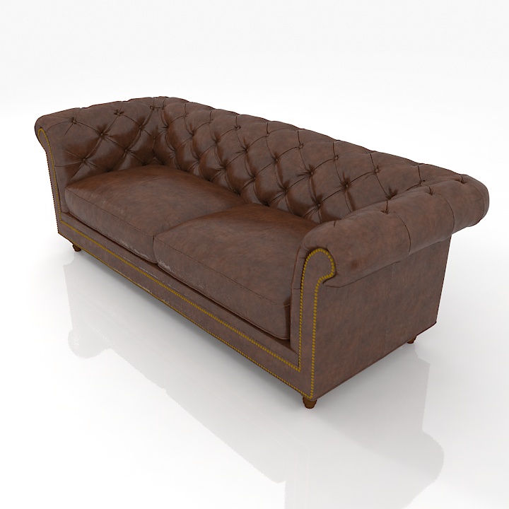 chesterfield sofa 2.5 seater 3D Model Preview #64284707