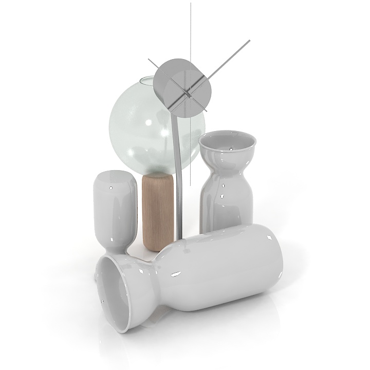 cappellini decor set flower vases 3D Model Preview #b57dd3d9